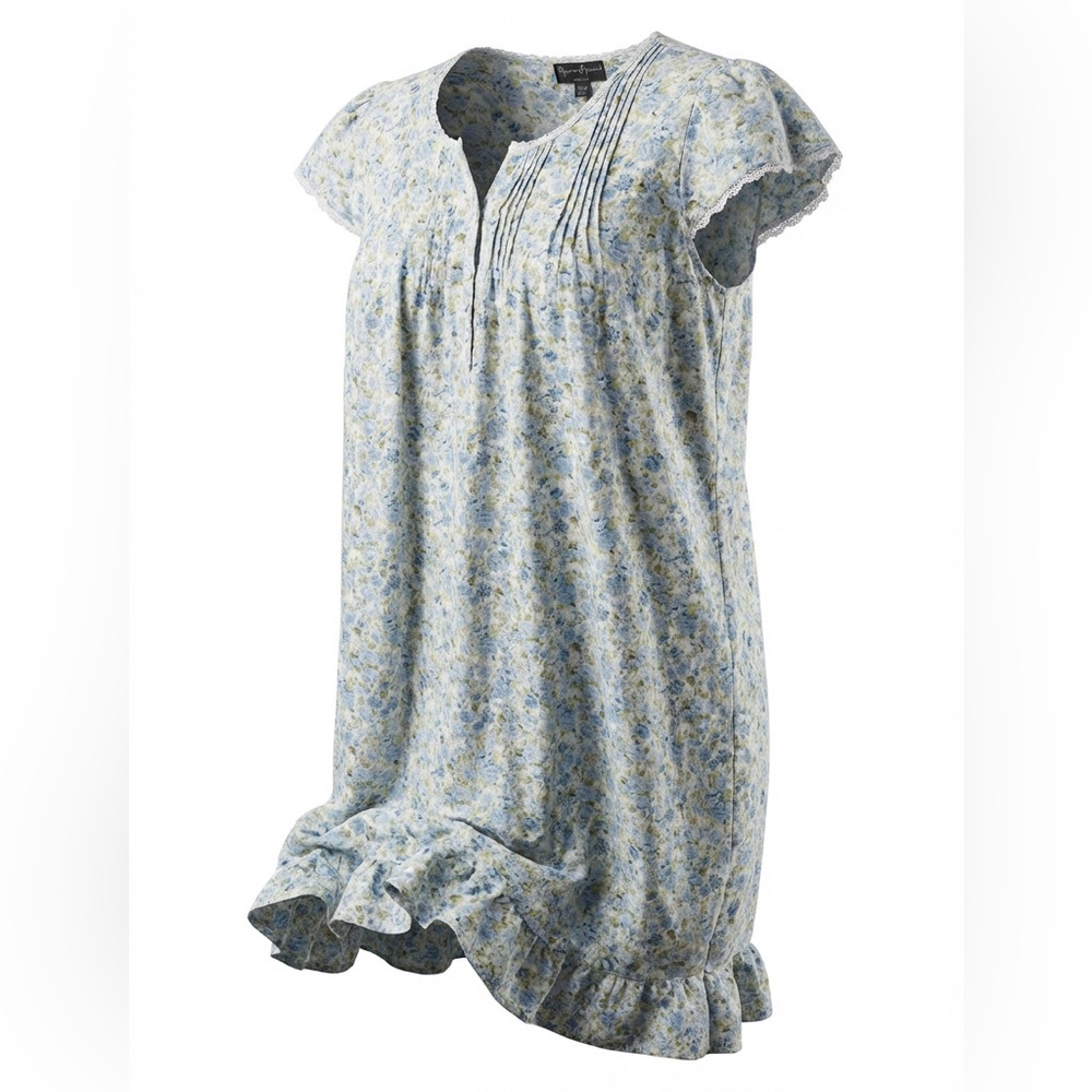Mercer & Madison cotton Floral Nightgown/ lounge Dress Blue Floral XL